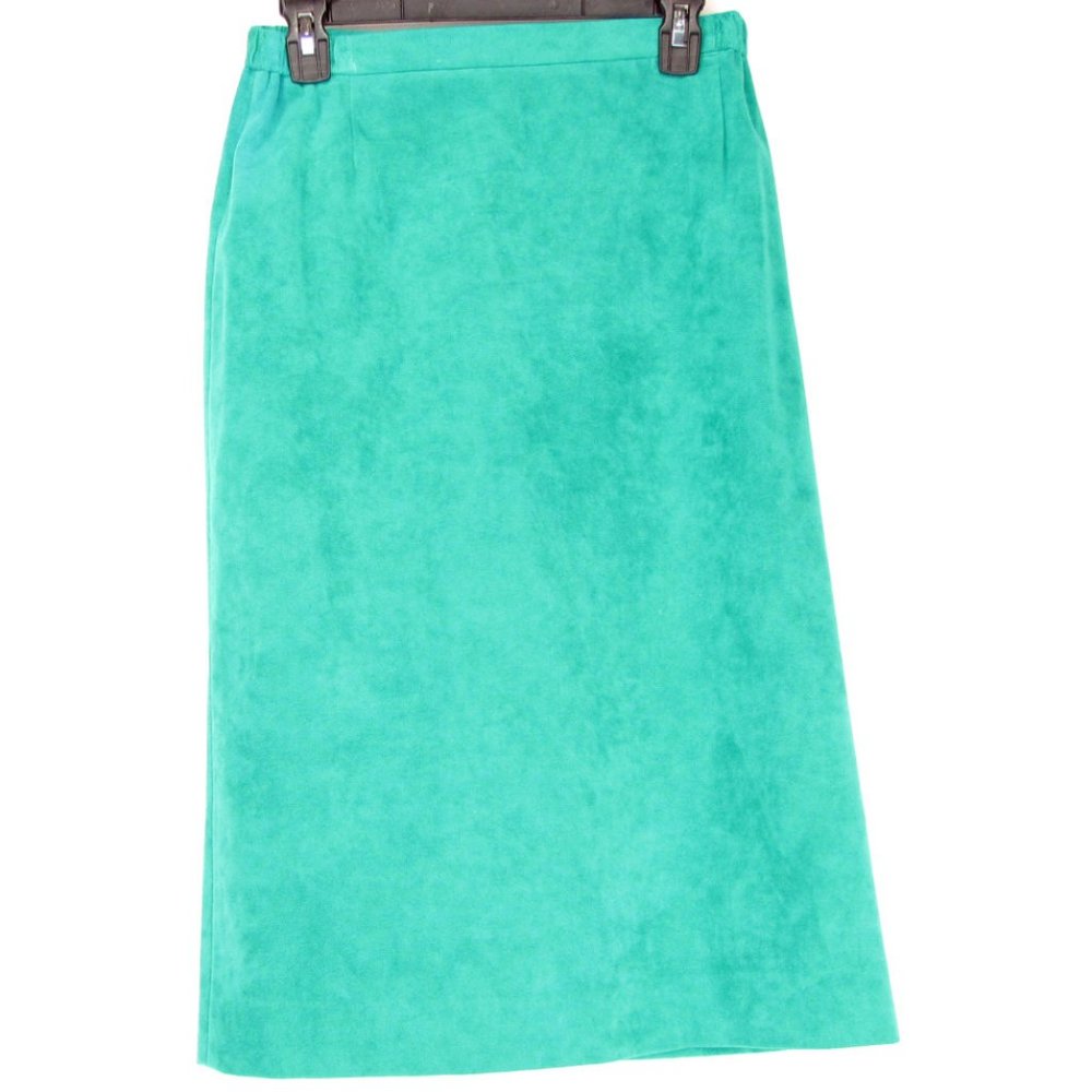 SALE! Suede Flare Turquoise Long Skirt